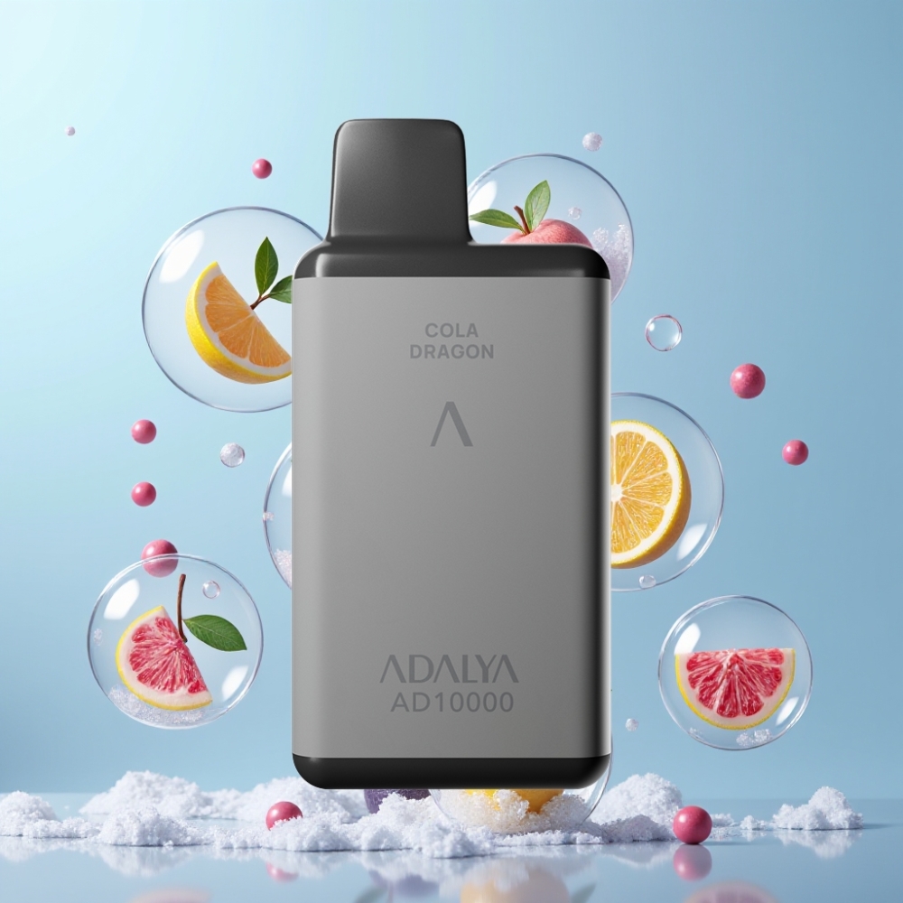 Partihandel Sverige Adalya AD 10000 Puffs Engångs Vape Blå Is Sandblästerad Gummi Lack USB-C
