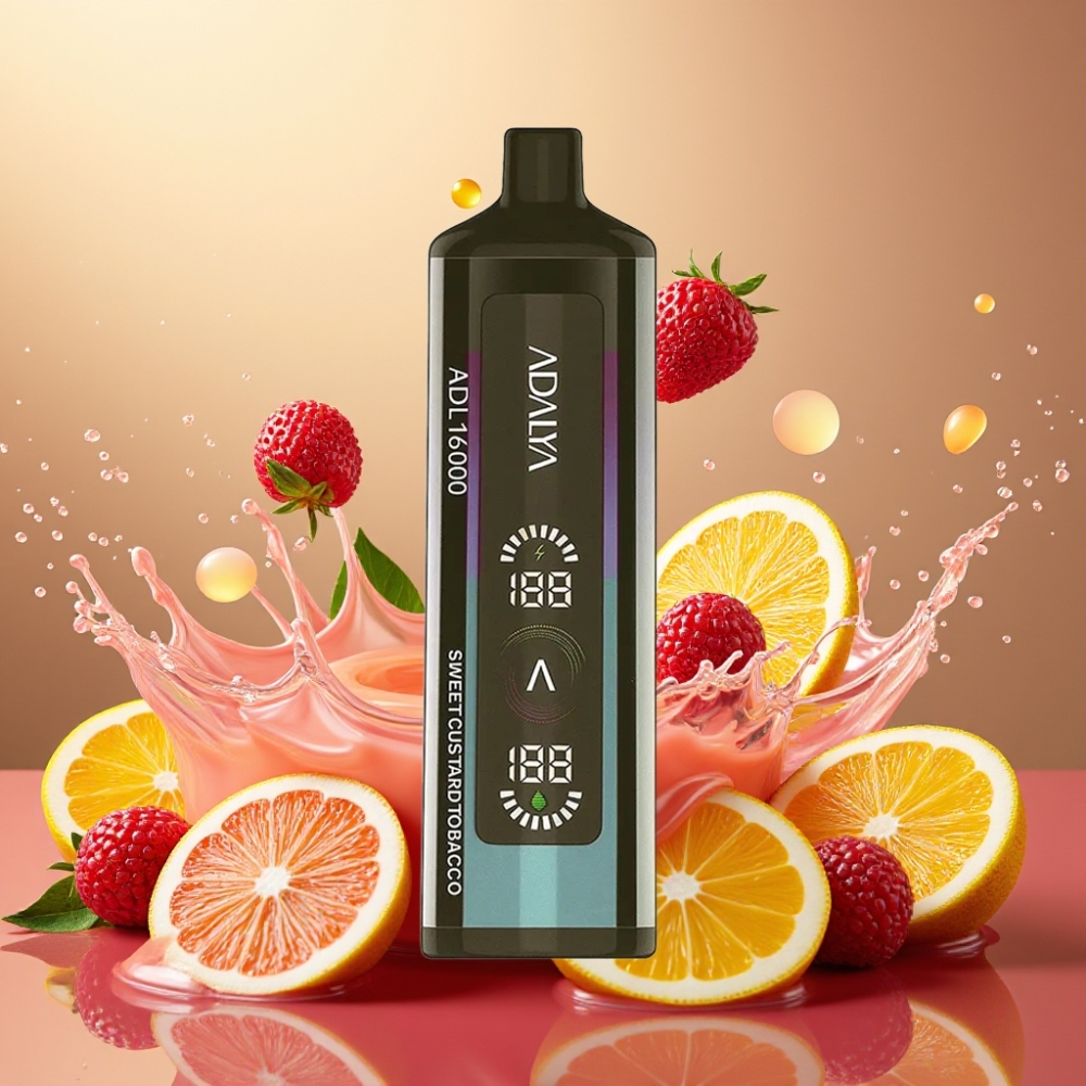 Partihandel Sverige Adalya ADL 16000 PRO Puffs Digital Skärm Söt Vaniljtobak