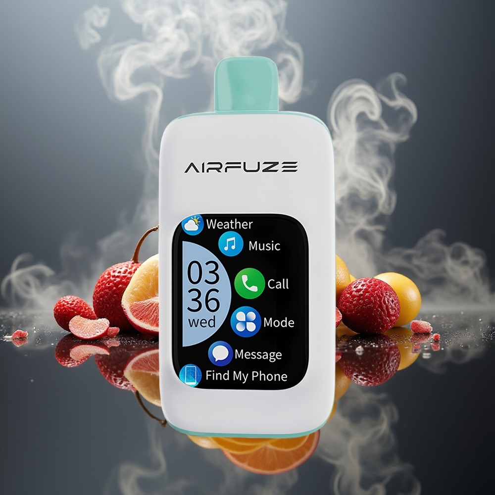 Partihandel Sverige AirFuze Smart 30000 Puffar Disposable Vape Regnbågens Fruktbristning 5% 900mAh Typ-C