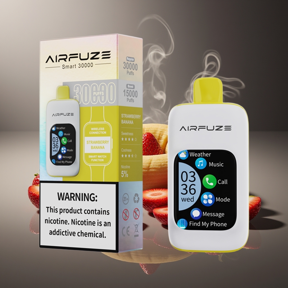 Partihandel Sverige AirFuze Smart 30000 Puffs 5% Nikotin Typ-C Jordgubb Banan