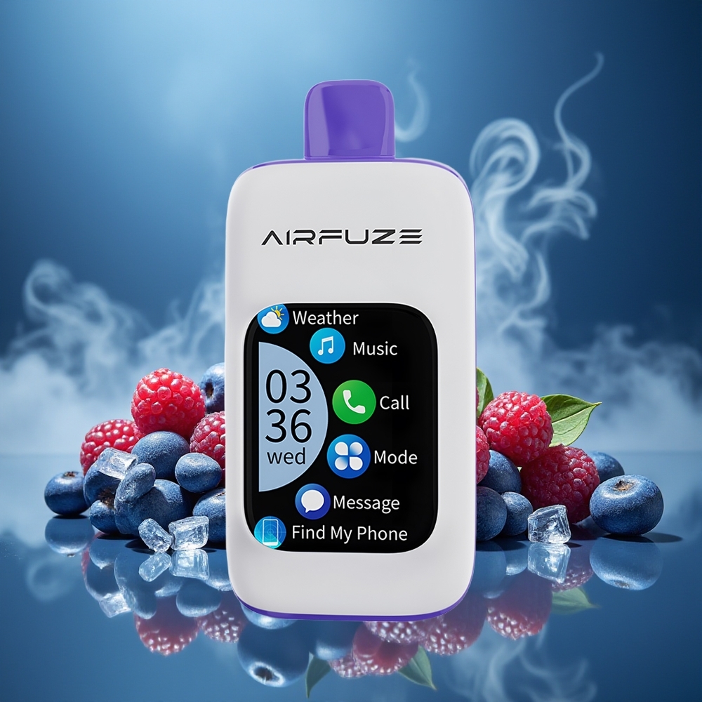 Partihandel Sverige AirFuze Smart 30000 Puffs Disposable 5% Blå Hallon Is 900mAh Type-C