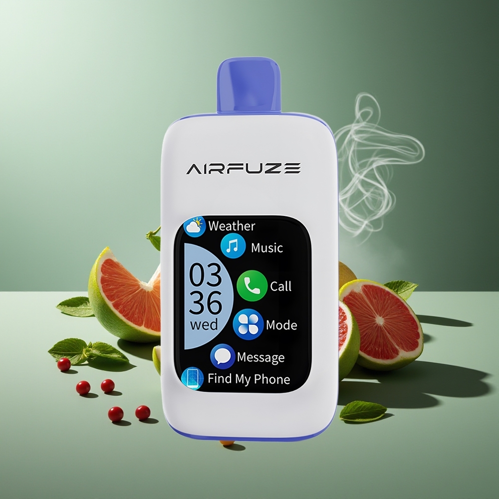 Partihandel Sverige AirFuze Smart 30000 Puffs Disposable Pod 5% Nikotin Miami Mynta 2.01" TFT Touch