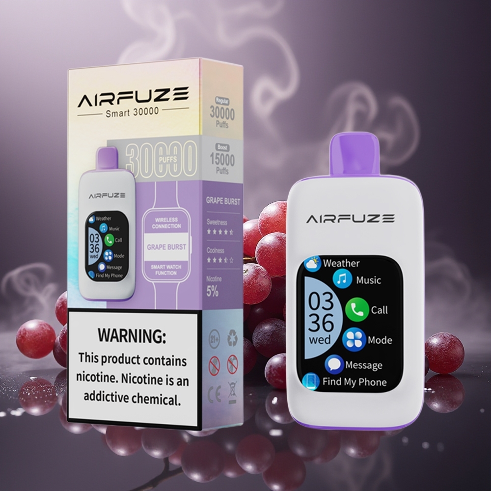Partihandel Sverige AirFuze Smart 30000 Puffs Engångs Vape Druvblast 900mAh Typ-C