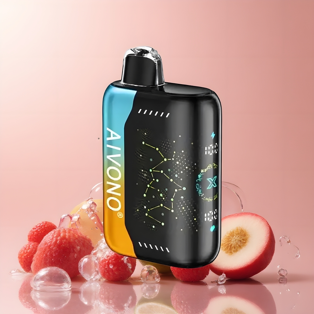 Partihandel Sverige Aivono AIM BOOM 25000 Puffs 28ml 650mAh 1.2ohm Hallon Persika Lime