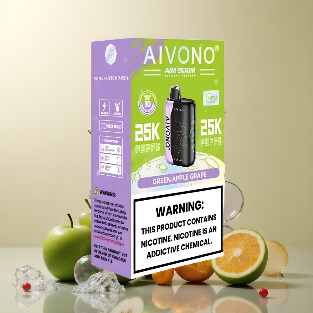 Partihandel Sverige Aivono AIM BOOM 25000 Puffs 28ml 650mAh Grönt Äpple Druva
