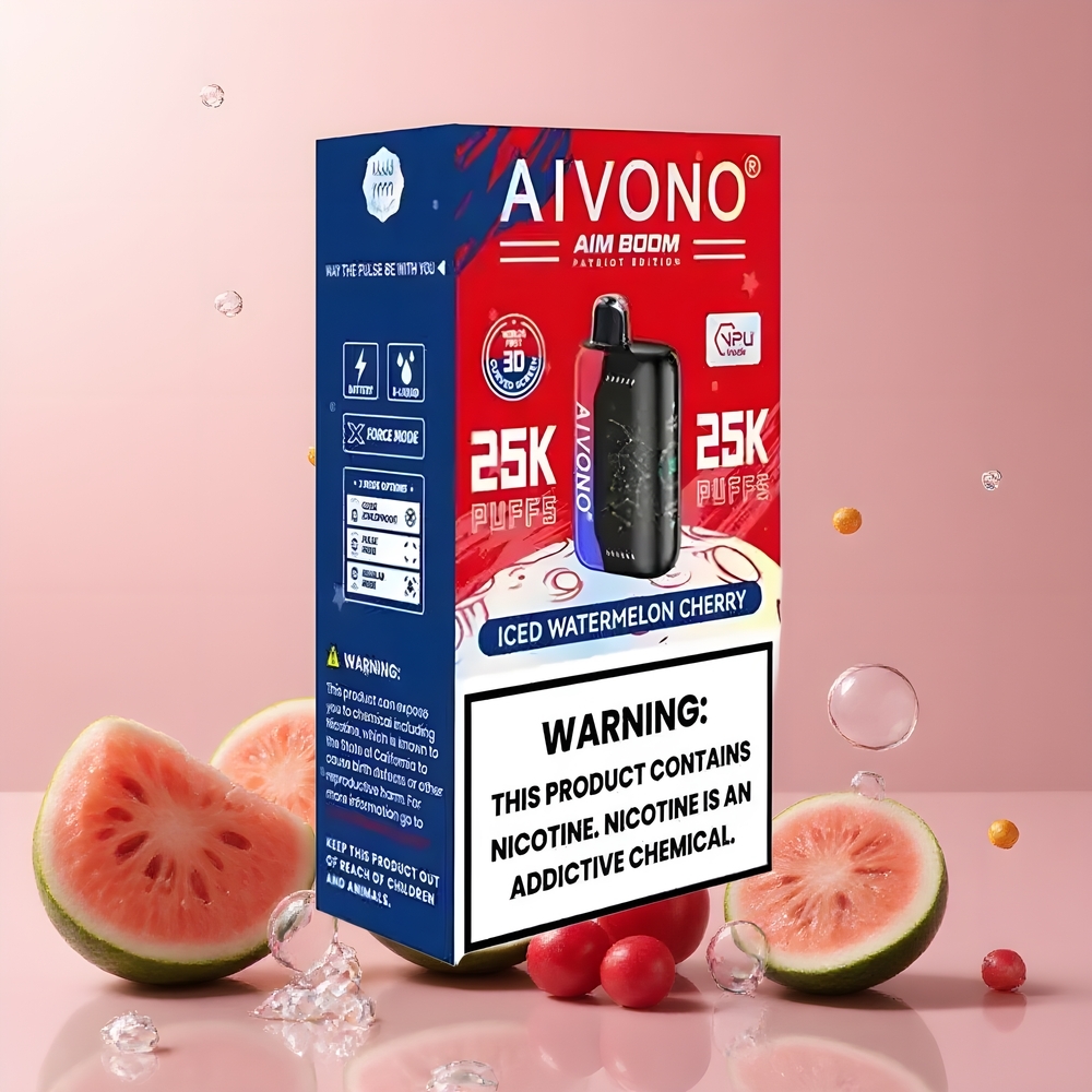 Partihandel Sverige Aivono AIM BOOM 25000 Puffs Frostig Vattenmelon Körsbär 28ml 650mAh