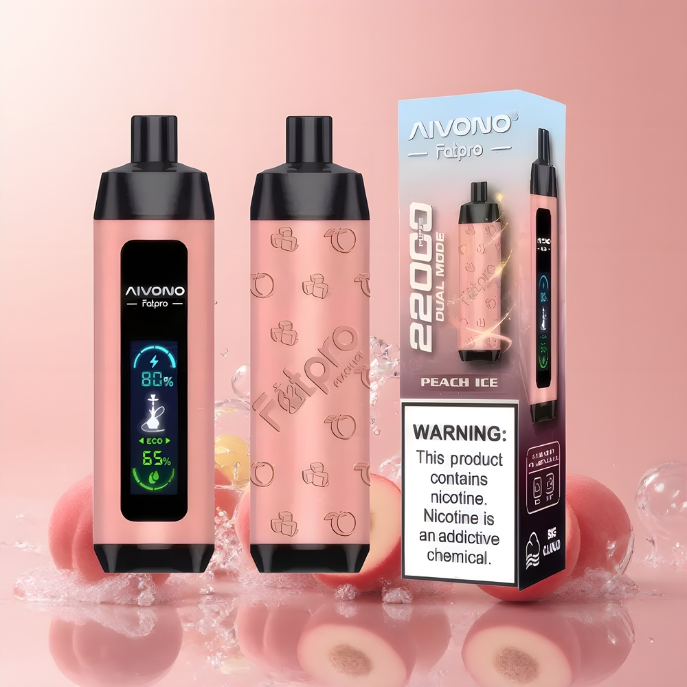 Partihandel Sverige Aivono AIM FATPRO 22000 Puffs 28ml Persika Is 0% Nicotin 600mAh 0.6ohm Mesh
