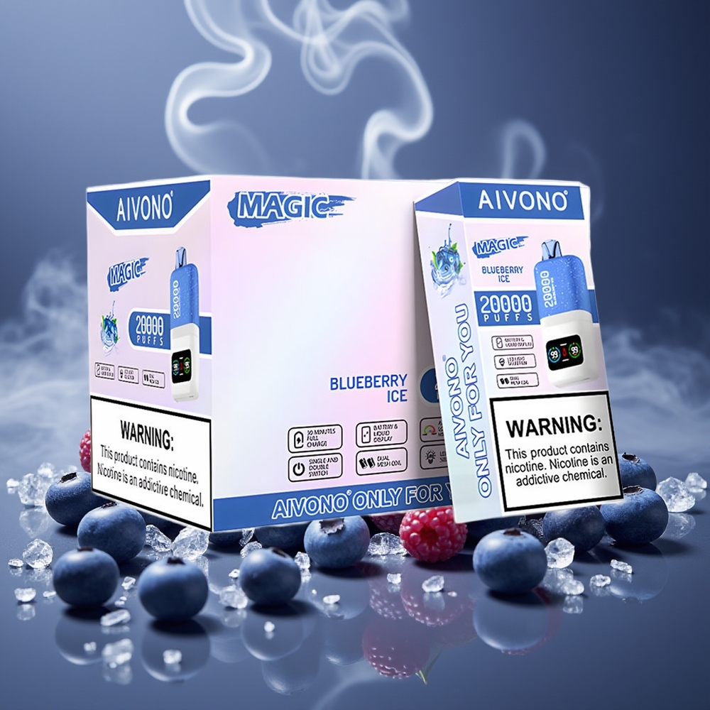 Partihandel Sverige Aivono AIM MAGIC 20000 Puffs 26ml Bluåris Dual Mesh LCD Typ-C Laddbar