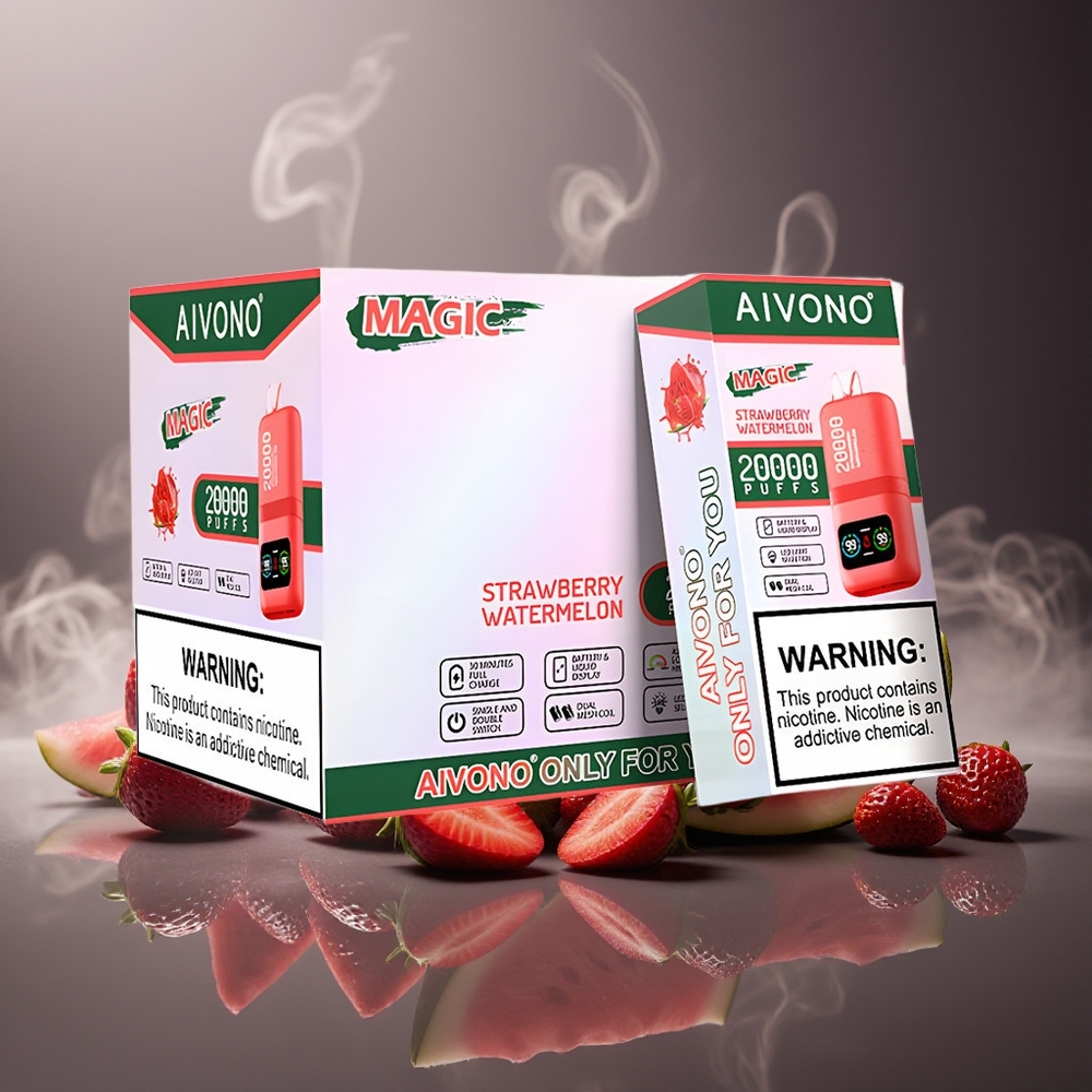 Partihandel Sverige Aivono AIM MAGIC 20000 Puffs Dual Mesh Jordgubb Vattenmelon