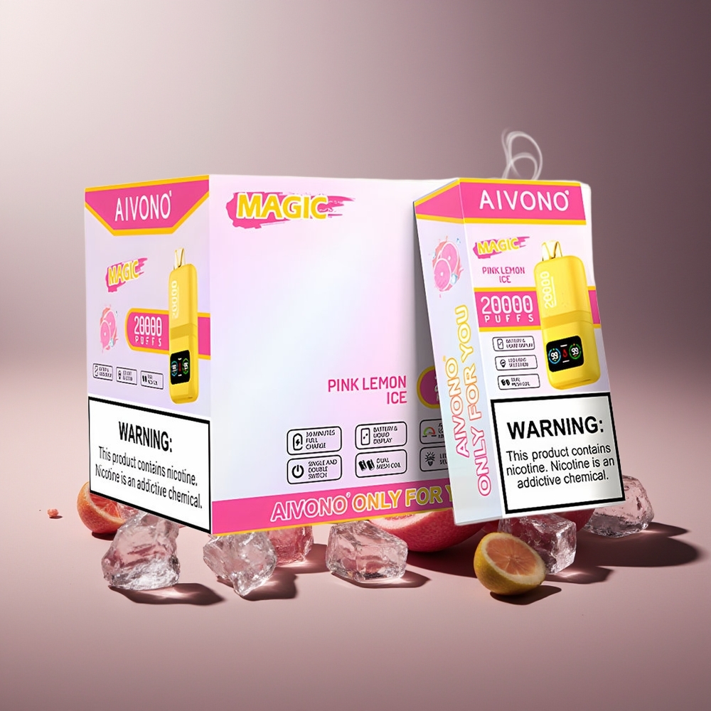 Partihandel Sverige Aivono AIM MAGIC 20000 Puffs Dual Mesh LCD Typ-C Rosa Citron Is