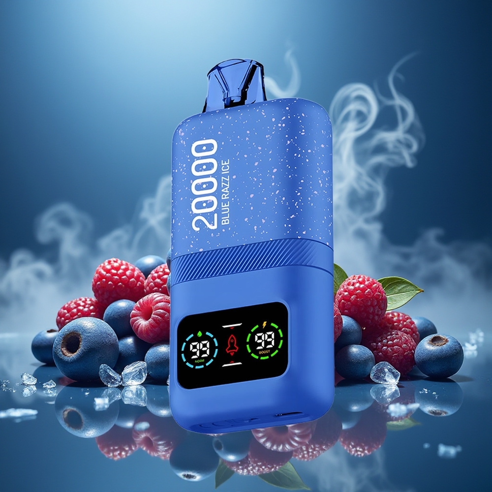 Partihandel Sverige Aivono AIM MAGIC 20000 Puffs Engångsvape Blå Hallon Is Dual Mesh Coils LCD
