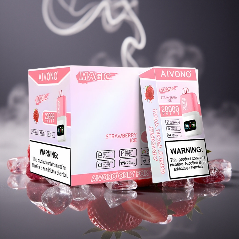 Partihandel Sverige Aivono AIM MAGIC 20000 Puffs LCD Typ-C 26ml Jordgubb Is