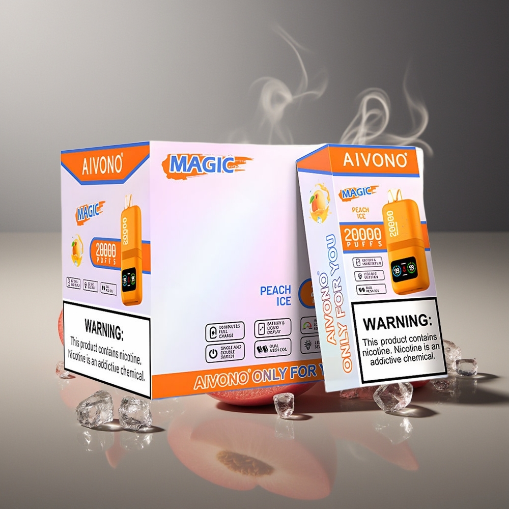 Partihandel Sverige Aivono AIM MAGIC 20000 Puffs Typ-C LCD Persika Is