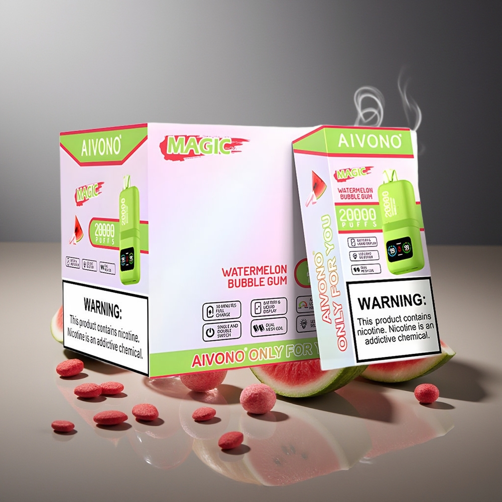 Partihandel Sverige Aivono AIM MAGIC 20000 Puffs Vattenmelon Tuggummi Dual Mesh Coils