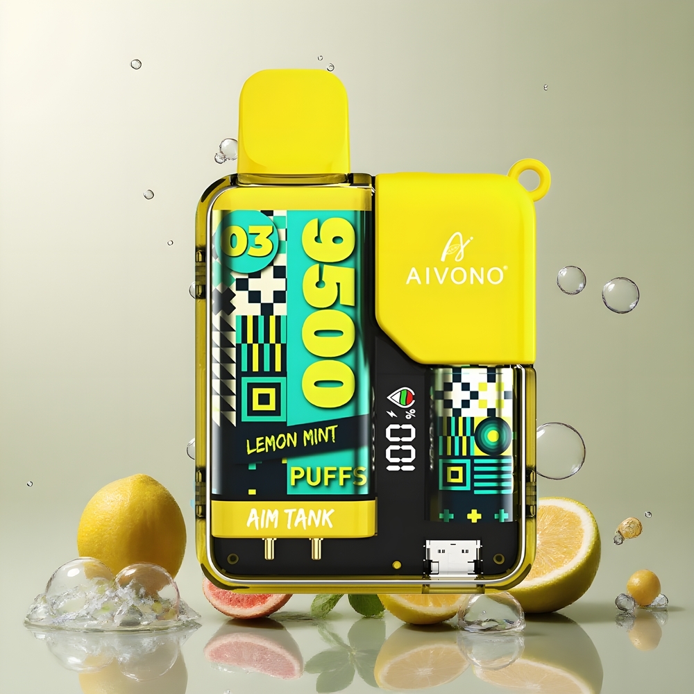 Partihandel Sverige Aivono AIM-TANK 9500 Puffs Engångs Vape Citronmynta 18ml 650mAh