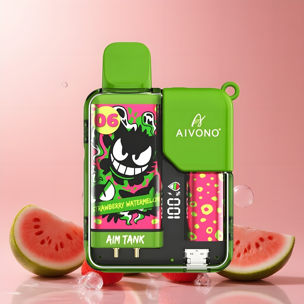 Partihandel Sverige Aivono AIM-TANK 9500 Puffs Jordgubb Vattenmelon 18ml 650mAh LCD