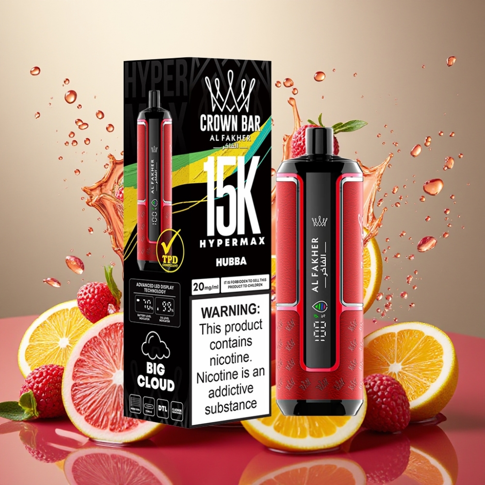 Partihandel Sverige Al Fakher Crown Bar 15K Hypermax 22ml 600mAh Type-C 20mg
