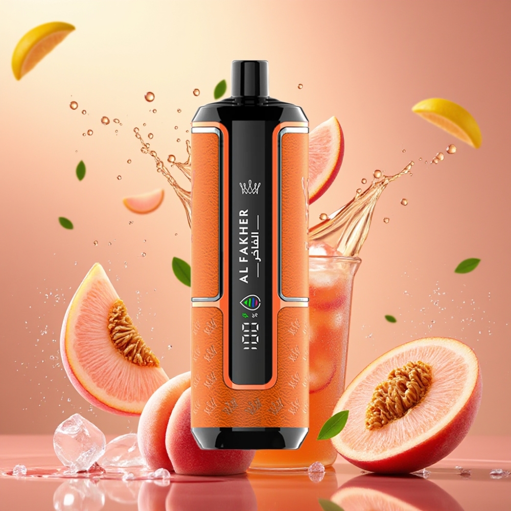 Partihandel Sverige Al Fakher Crown Bar 15K Hypermax Persika Is 22ml 600mAh Typ-C DTL