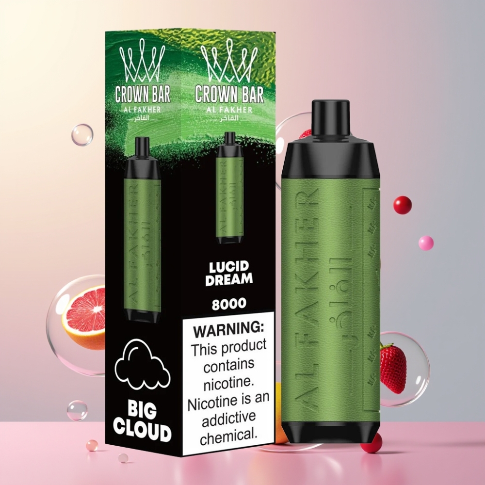 Partihandel Sverige Al Fakher Crown Bar 8000 Crystal 18ml 5mg 600mAh Lucid Dröm