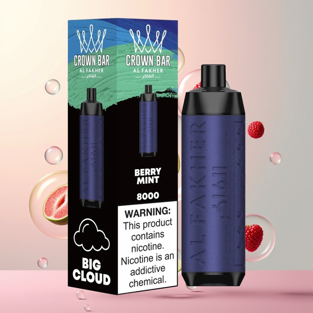 Partihandel Sverige Al Fakher Crown Bar 8000 Crystal 600mAh 18ml Bär Mint