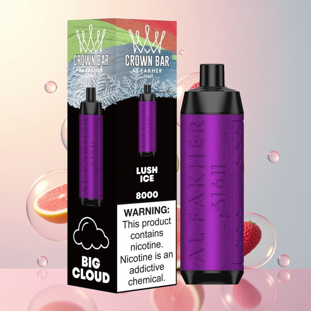 Partihandel Sverige Al Fakher Crown Bar 8000 Crystal Engångsvape Is Lummig 18ml 5mg 600mAh