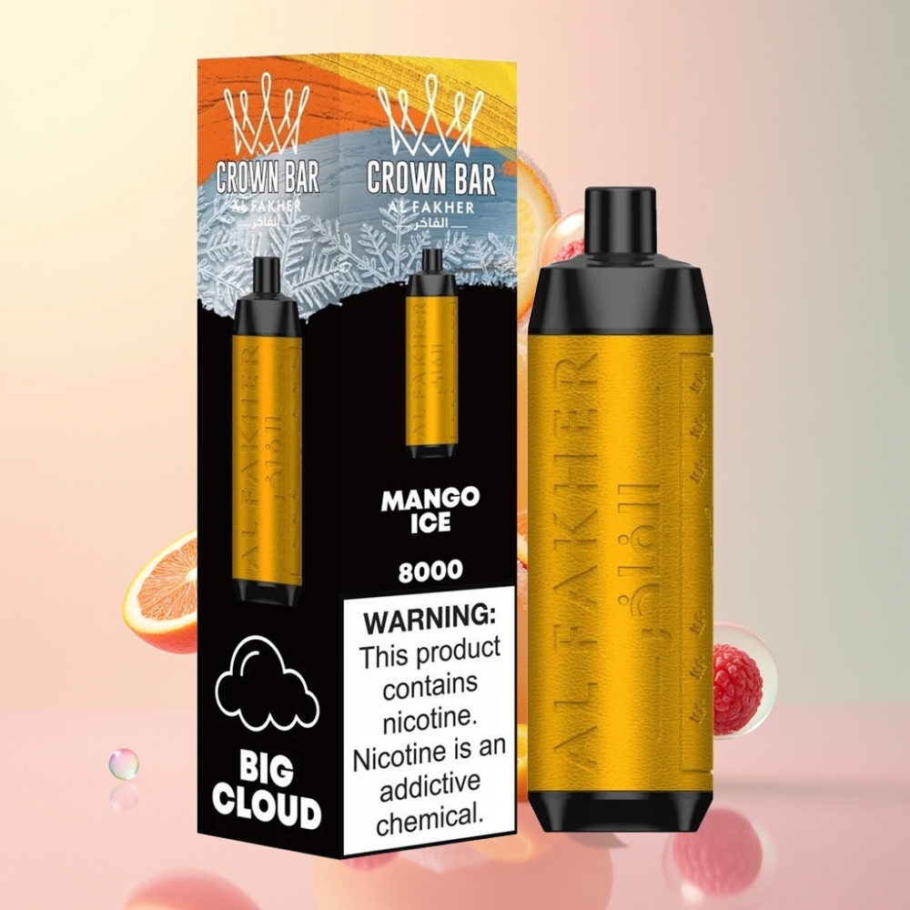 Partihandel Sverige Al Fakher Crown Bar 8000 Crystal Mango Is 600mah 18ml 5mg