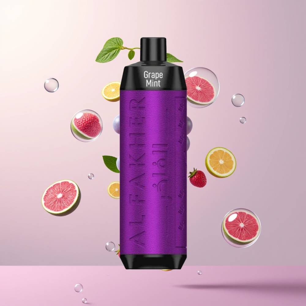 Partihandel Sverige Al Fakher Crown Bar 8000 Kristall Engångs Vape Druva Mynta 18ml 600mAh
