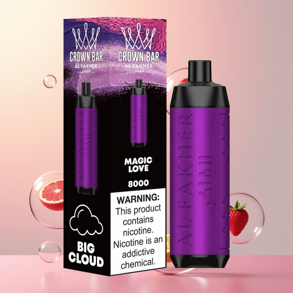 Partihandel Sverige Al Fakher Crown Bar 8000 Magic Kärlek 5mg 18ml 600mAh USB-C
