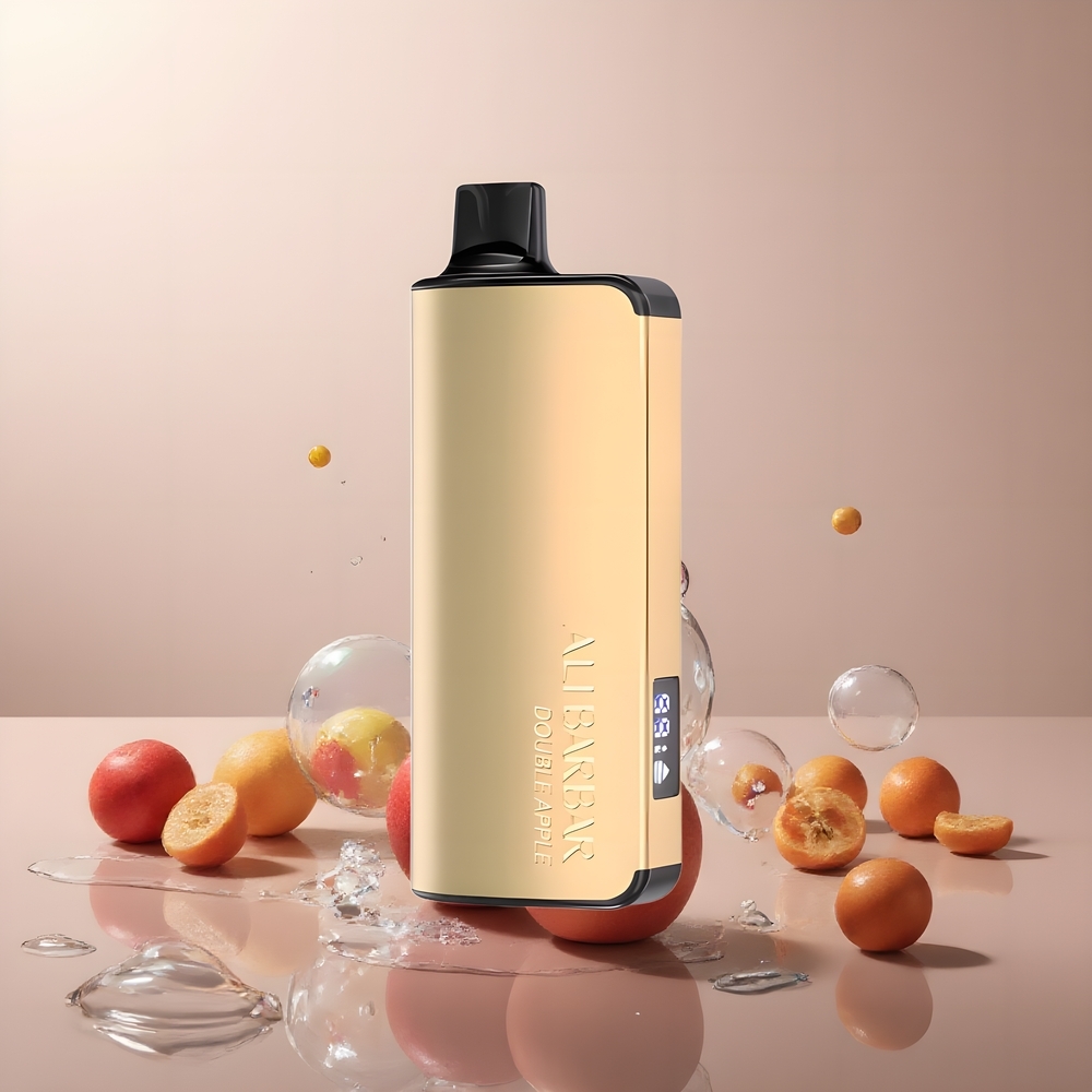 Partihandel Sverige Alibarbar Ingot 9000 Puffs Engångsvape Dubbel Äpple 22ml 2350mAh LED