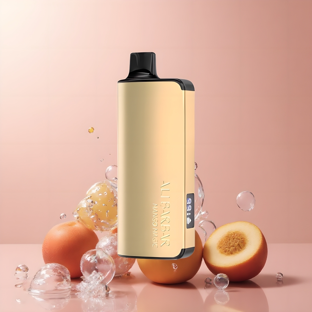Partihandel Sverige Alibarbar Ingot 9000 Puffs Engångsvape Mango Magi 22ml 2350mAh LED
