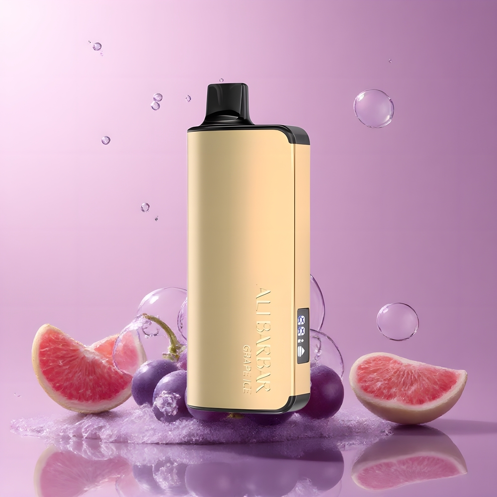 Partihandel Sverige Alibarbar Ingot 9000 Puffs Vape Vinis (Grape Ice) 2350mAh LED