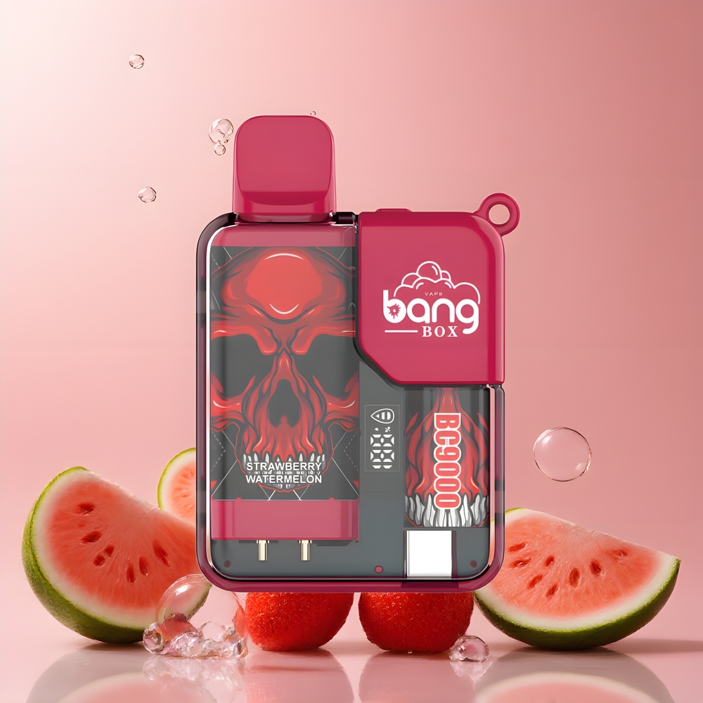 Partihandel Sverige Bang Box 9000 Puffs Jordgubb Vattenmelon 14ml 650mAh Type-C