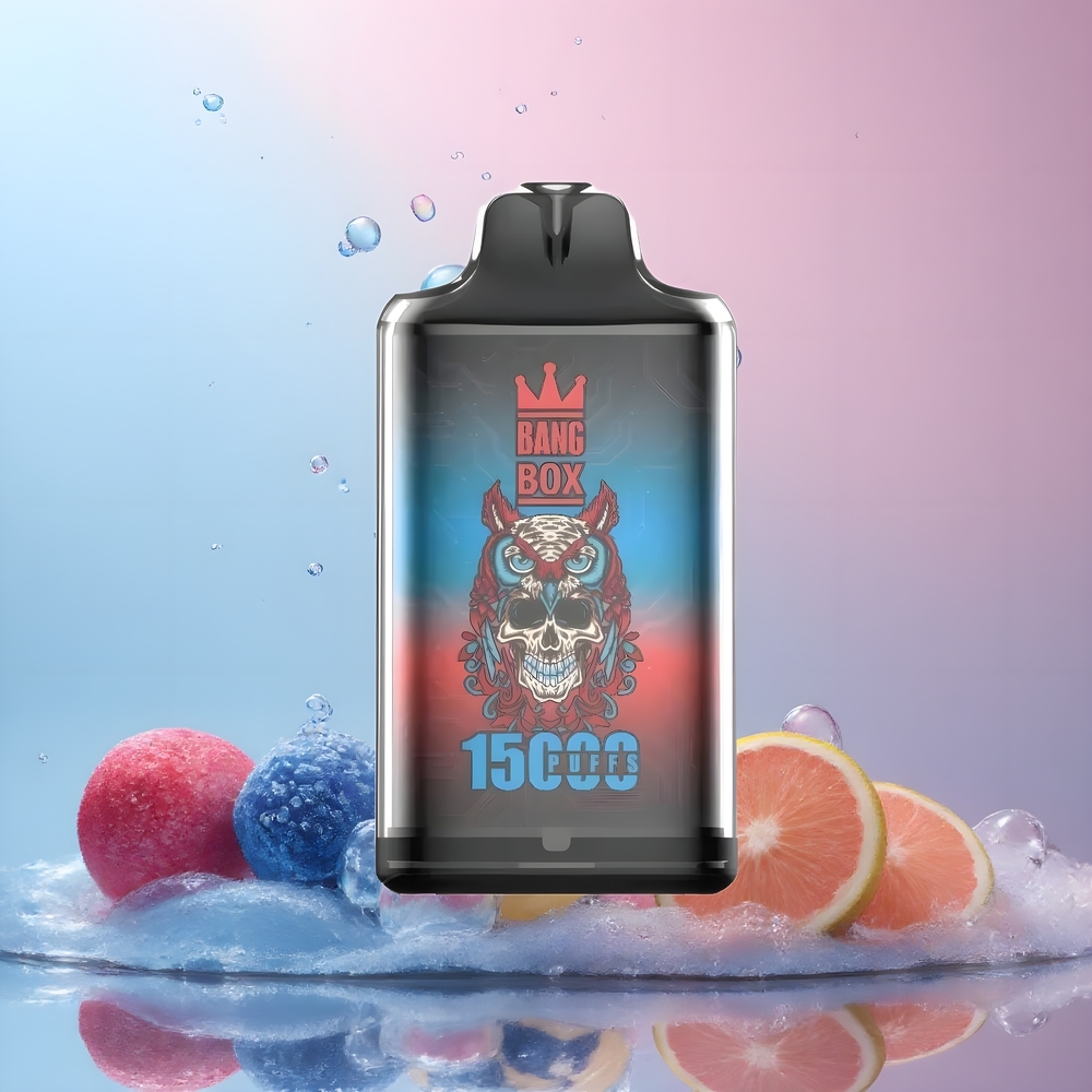 Partihandel Sverige Bang Box King 15000 Puffs Engångs Vape Blå Hallon Is 23ml 5% 650mAh TYPE-C