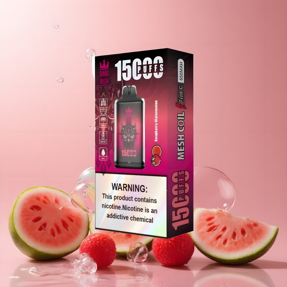 Partihandel Sverige Bang Box King 15000 Puffs Engångs Vape Hallon Vattenmelon 23ml 5% TYPE-C