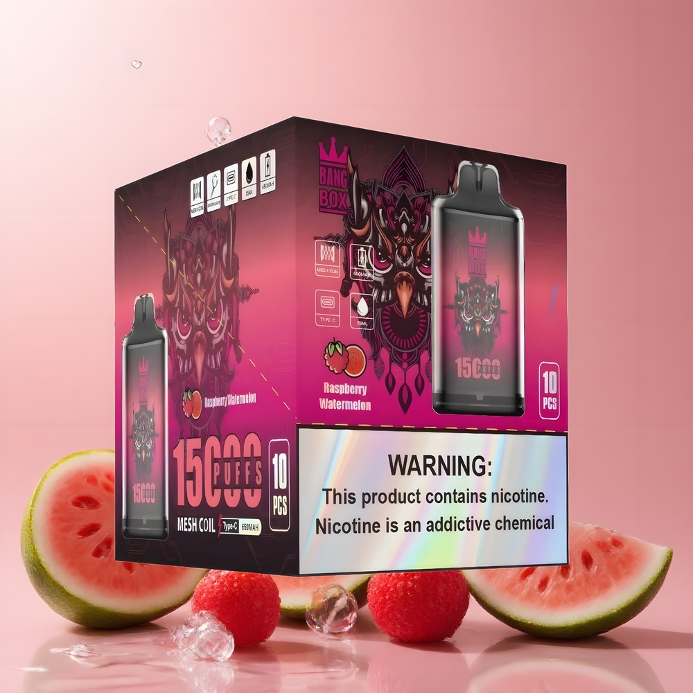 Partihandel Sverige Bang Box King 15000 Puffs Engångs Vape Hallon Vattenmelon 23ml 5% TYPE-C