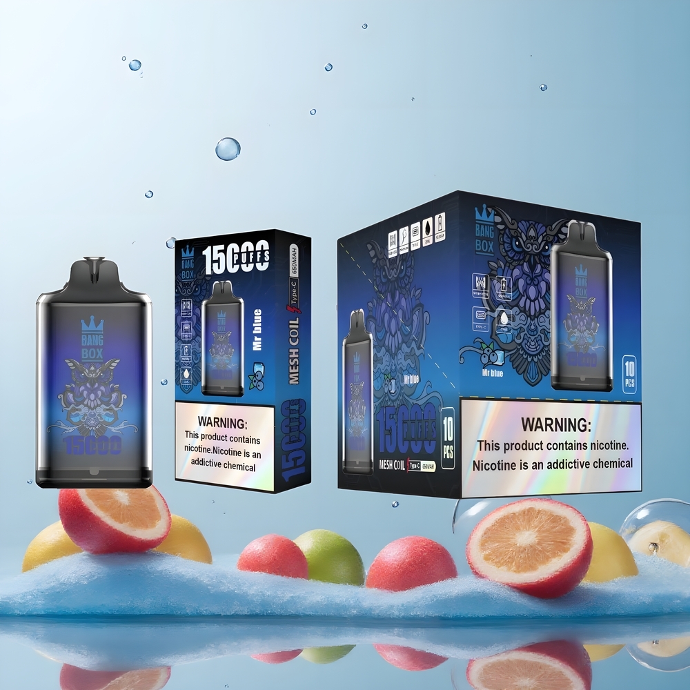 Partihandel Sverige Bang Box King 15000 Puffs Engångs Vape Herr Blå 23ml 5% TYPE-C