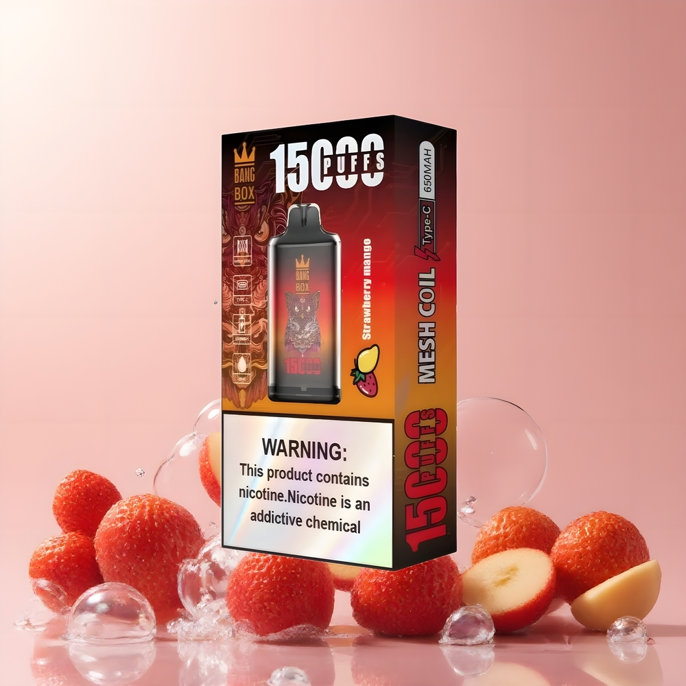 Partihandel Sverige Bang Box King 15000 Puffs Engångs Vape Jordgubb Mango 23ml 5%