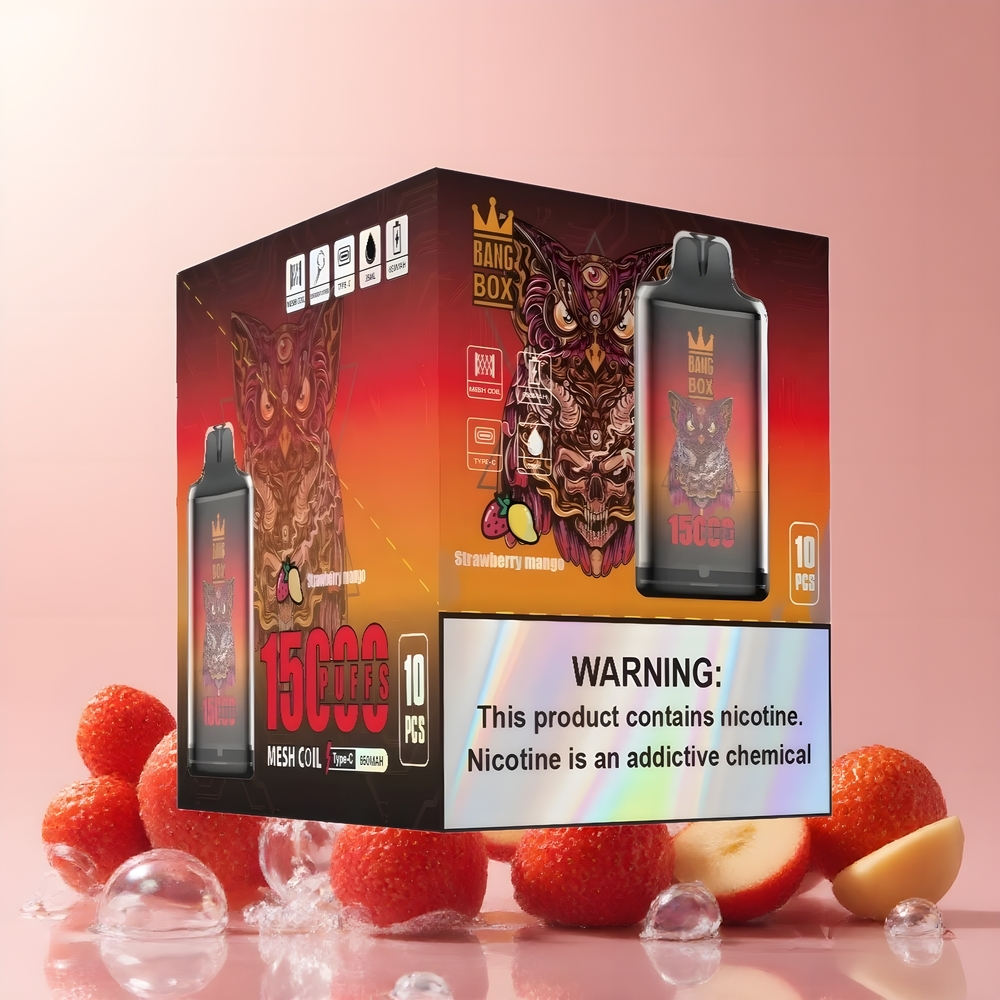 Partihandel Sverige Bang Box King 15000 Puffs Engångs Vape Jordgubb Mango 23ml 5%