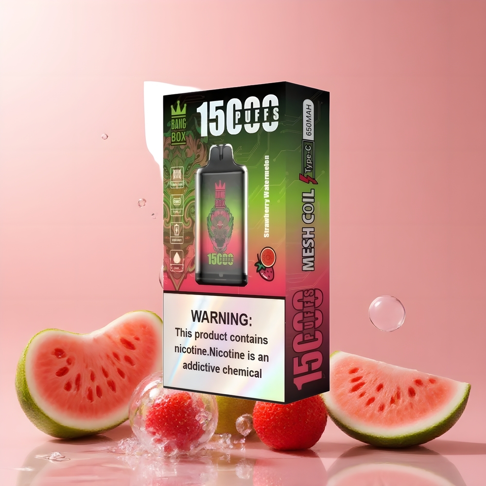 Partihandel Sverige Bang Box King 15000 Puffs Engångs Vape Jordgubb Vattenmelon 23ml 5% TYPE-C