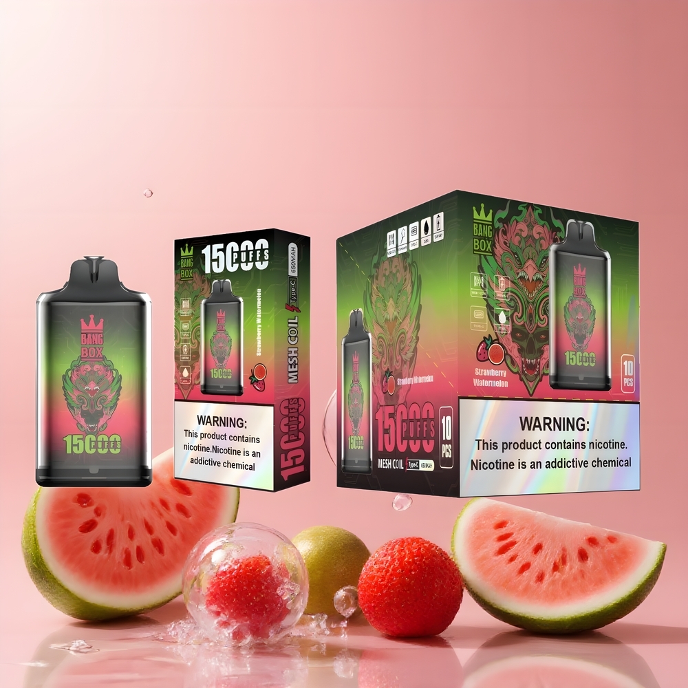 Partihandel Sverige Bang Box King 15000 Puffs Engångs Vape Jordgubb Vattenmelon 23ml 5% TYPE-C