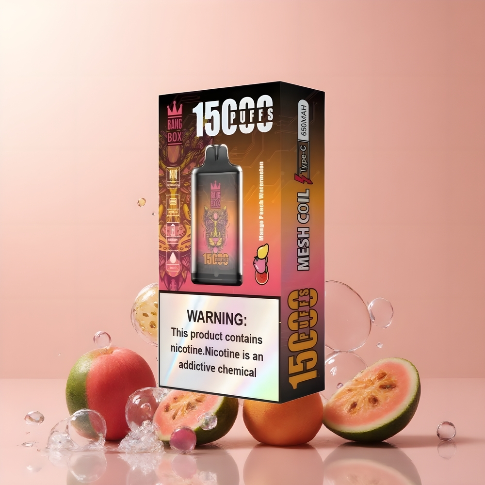 Partihandel Sverige Bang Box King 15000 Puffs Engångs Vape Mango Persika Vattenmelon 23ml 650mAh