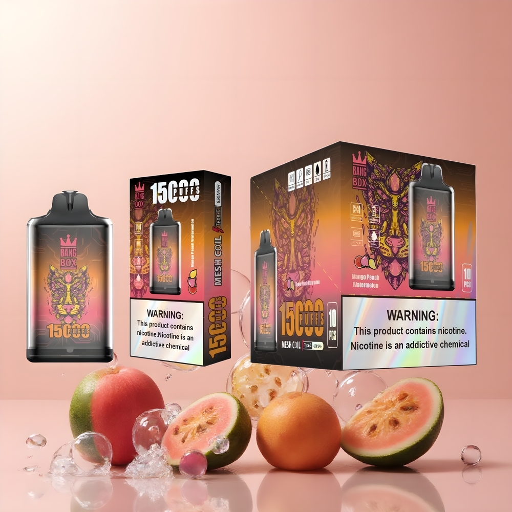 Partihandel Sverige Bang Box King 15000 Puffs Engångs Vape Mango Persika Vattenmelon 23ml 650mAh