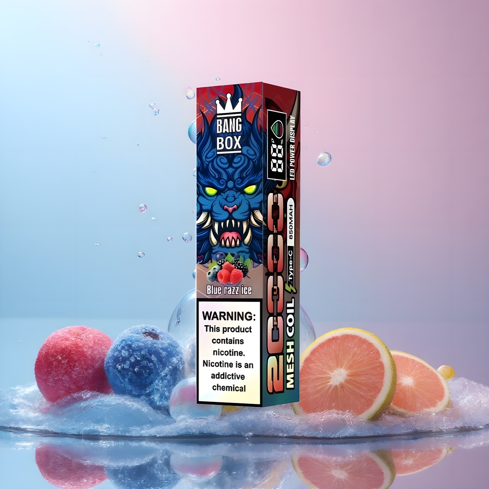 Partihandel Sverige Bang Box King 20000 Puffs Engångs Vape Blå Hallon Is 35ml Mesh Coil