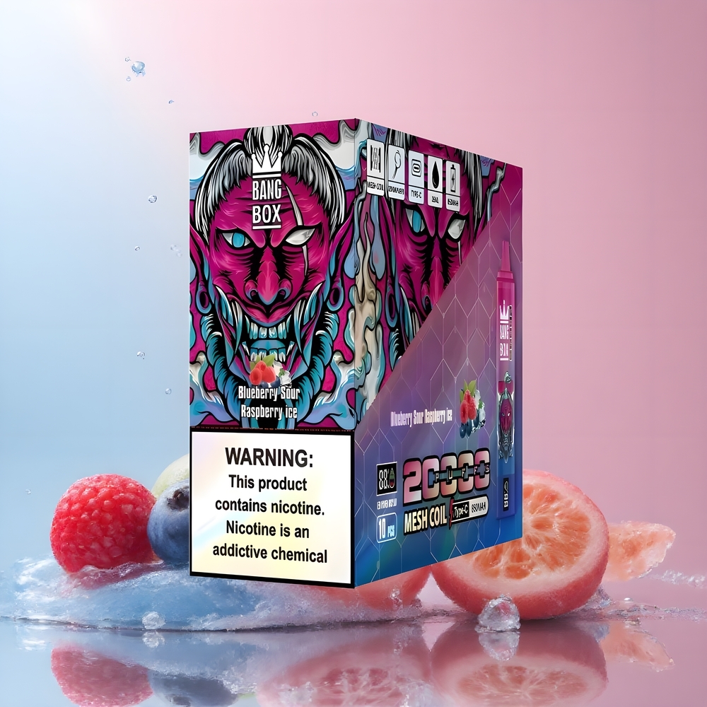 Partihandel Sverige Bang Box King 20000 Puffs Vape Blåbär Sur Hallon Is 35ml 850mAh Mesh