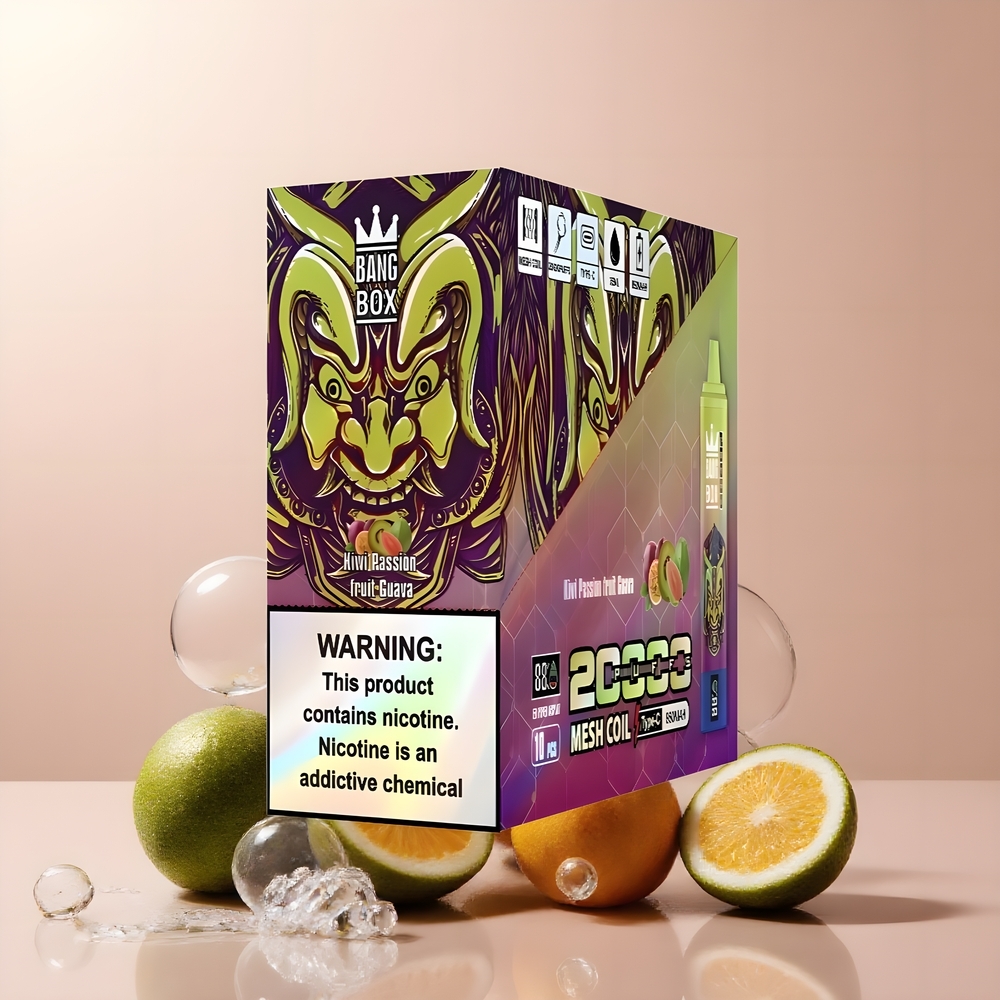 Partihandel Sverige Bang Box King 20000 Puffs Vape Kiwi Passionsfrukt Guava 35ml 850mAh Mesh