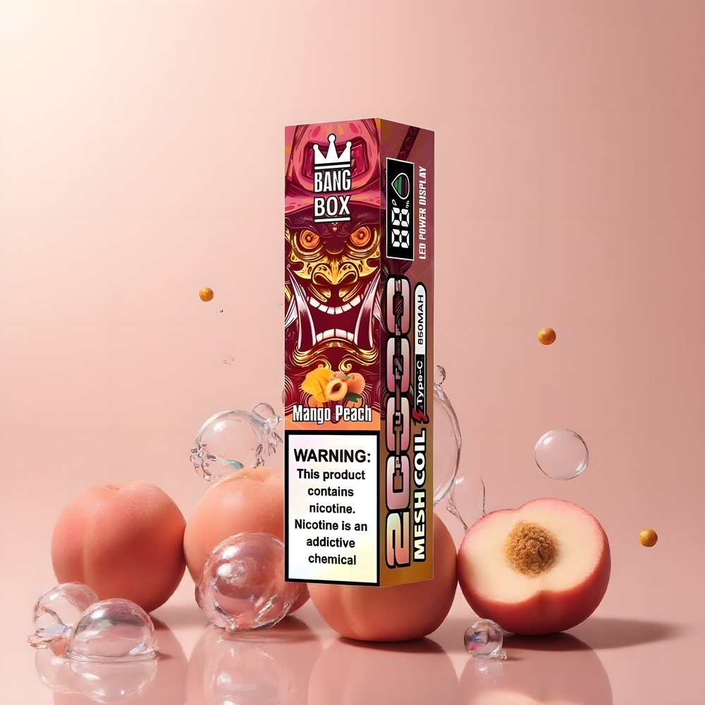 Partihandel Sverige Bang Box King 20000 Puffs Vape Mango Persika 35ml Mesh Coil
