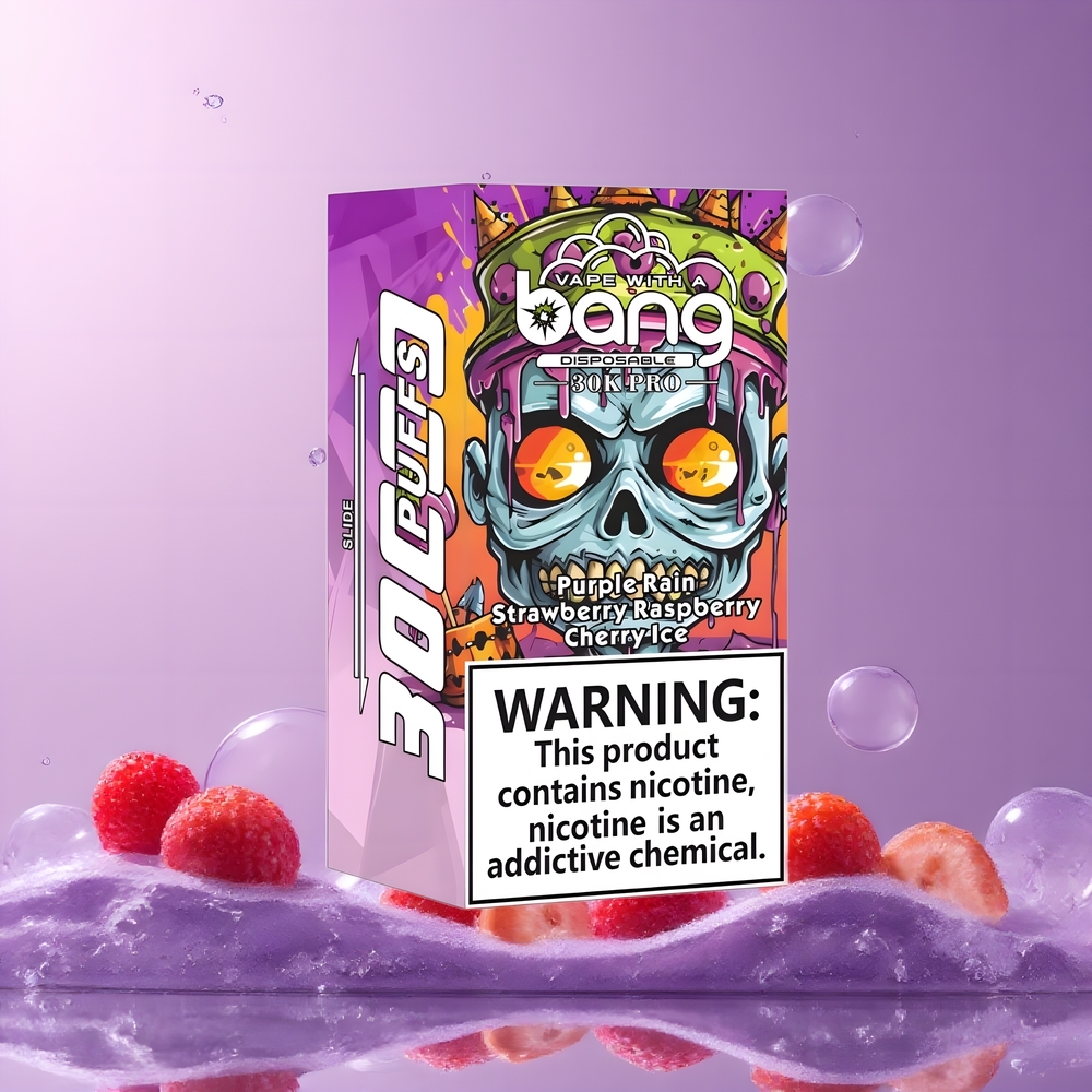 Partihandel Sverige Bang 30K Pro 30000 Puffs 36ml Dual-Flavor Lila Regn & Jordgubb Hallon Körsbär Is