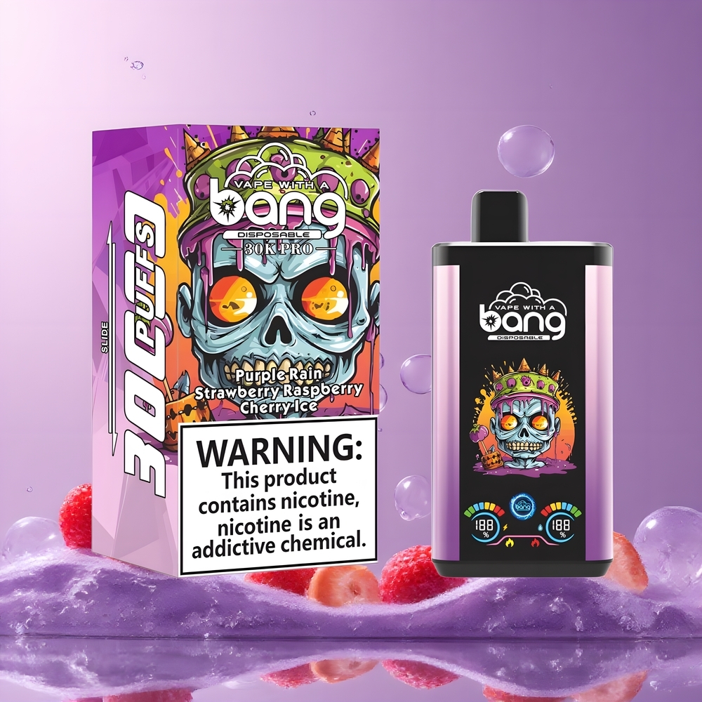 Partihandel Sverige Bang 30K Pro 30000 Puffs 36ml Dual-Flavor Lila Regn & Jordgubb Hallon Körsbär Is