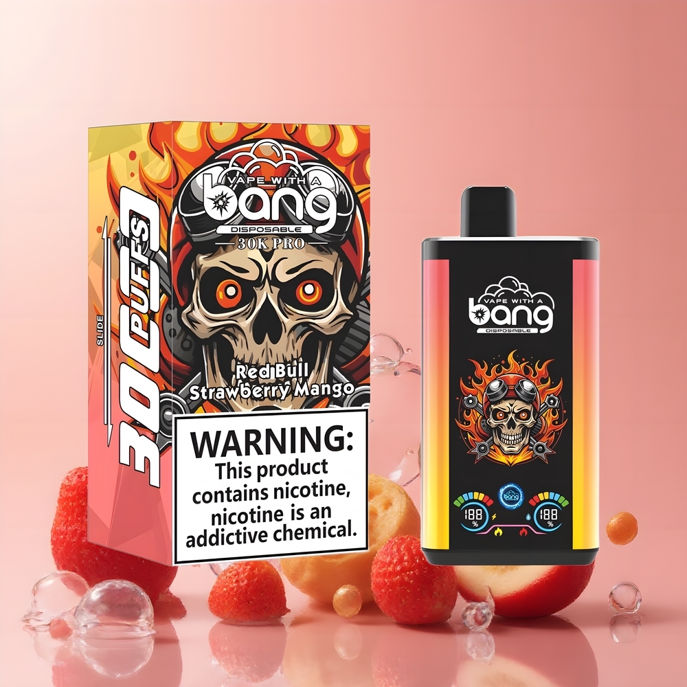 Partihandel Sverige Bang 30K Pro 30000 Puffs 36ml Dual-Smak Rödbull & Jordgubb Mango