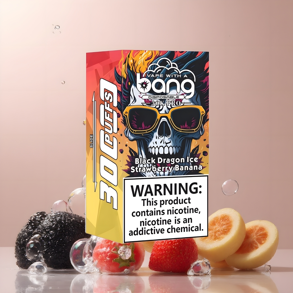 Partihandel Sverige Bang 30K Pro 30000 Puffs 36ml Svart Drake Is & Jordgubb Banan